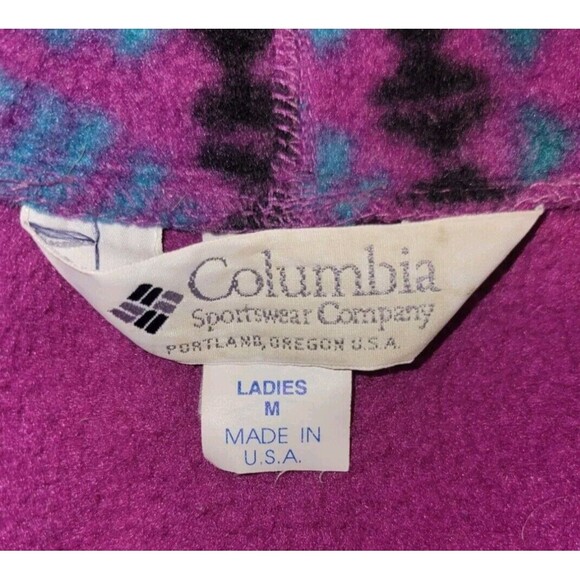 Vtg Columbia 80s Bugaboo Ski Coat MED Gray Purple 2pc Aztec Jacket Retro - Picture 14 of 15